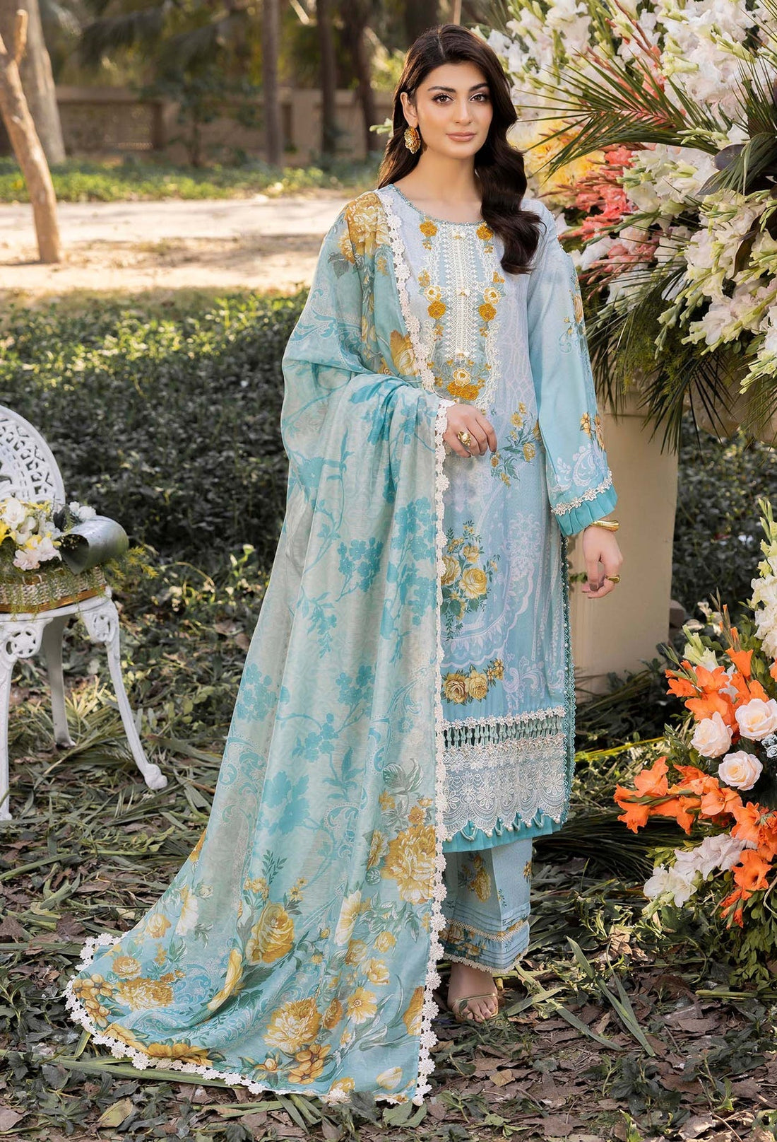 Adans Libas | Morzine Lawn 25 | MORZINE 07005 - Designer Dress with Intricate embroidery and embellishments. Shop elegent wedding dress at Maria Faisal.