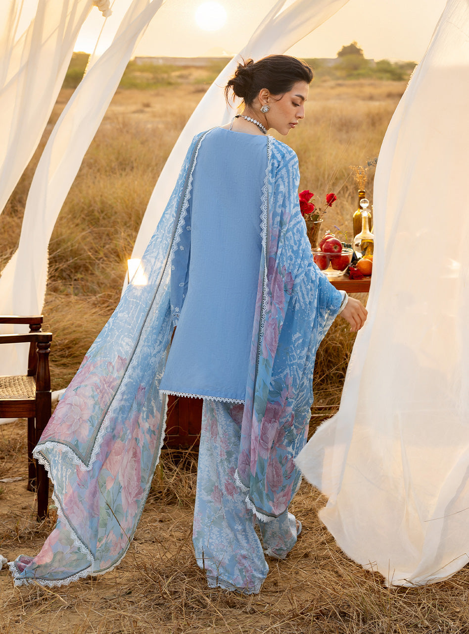 Zainab Chottani | Spring Summer Lawn 26 | Azule 05 - Luxury Dress - available at Maria Faisal in UK and USA.