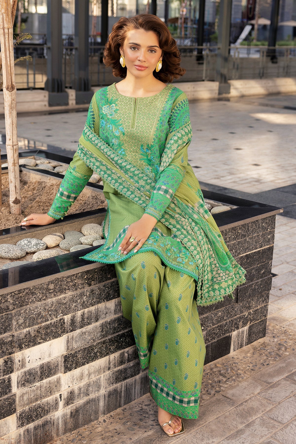 Charizma | Infinity Lawn | 3-PC UNSTITCHED EMBROIDERED LAWN COLLECTION IN6-02 - Luxury Dress - available at Maria Faisal in UK and USA.