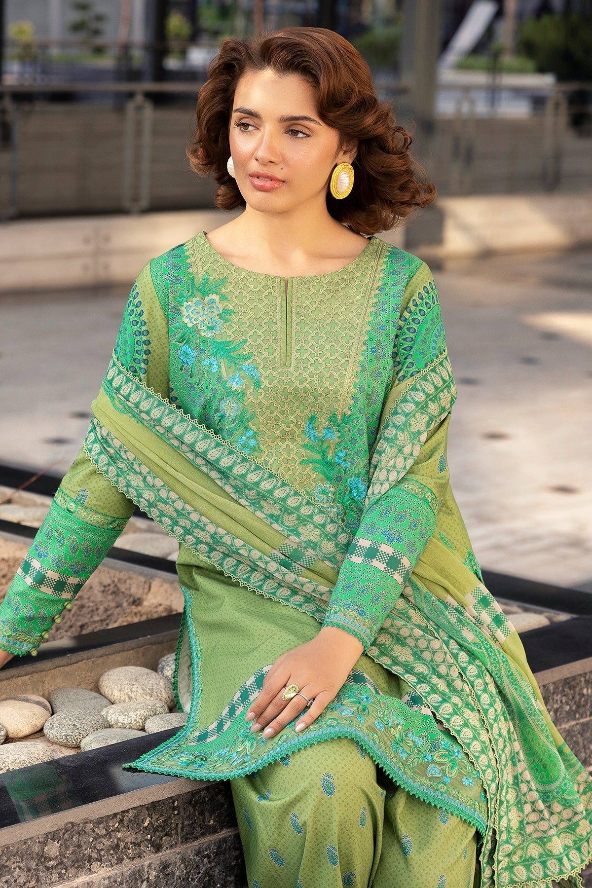 Charizma | Infinity Lawn | 3-PC UNSTITCHED EMBROIDERED LAWN COLLECTION IN6-02 - Luxury Dress - available at Maria Faisal in UK and USA.