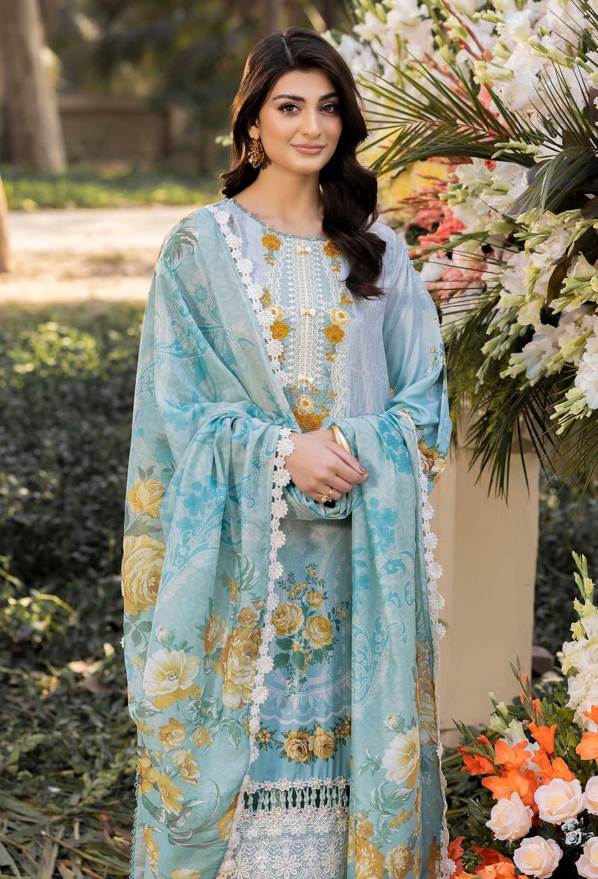 Adans Libas | Morzine Lawn 25 | MORZINE 07005 - Designer Dress with Intricate embroidery and embellishments. Shop elegent wedding dress at Maria Faisal.