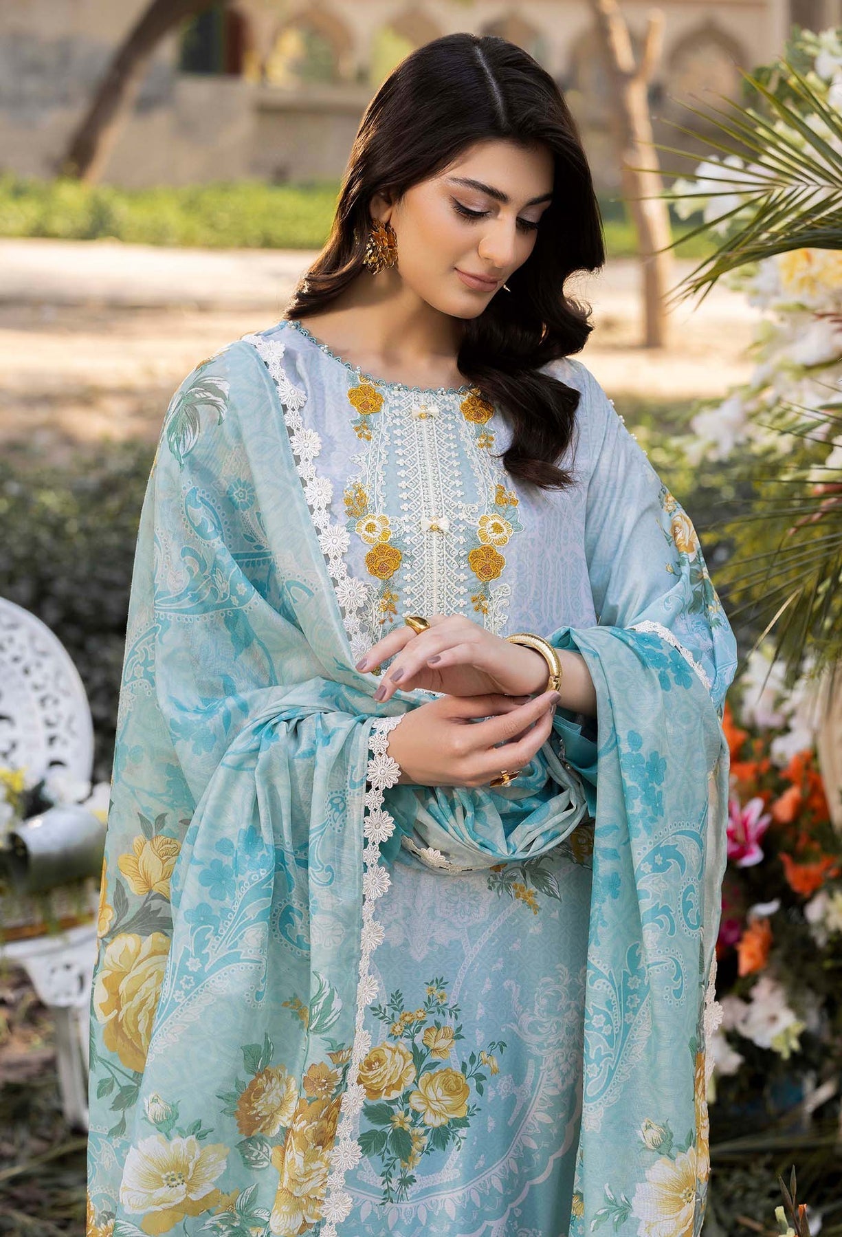 Adans Libas | Morzine Lawn 25 | MORZINE 07005 - Designer Dress with Intricate embroidery and embellishments. Shop elegent wedding dress at Maria Faisal.