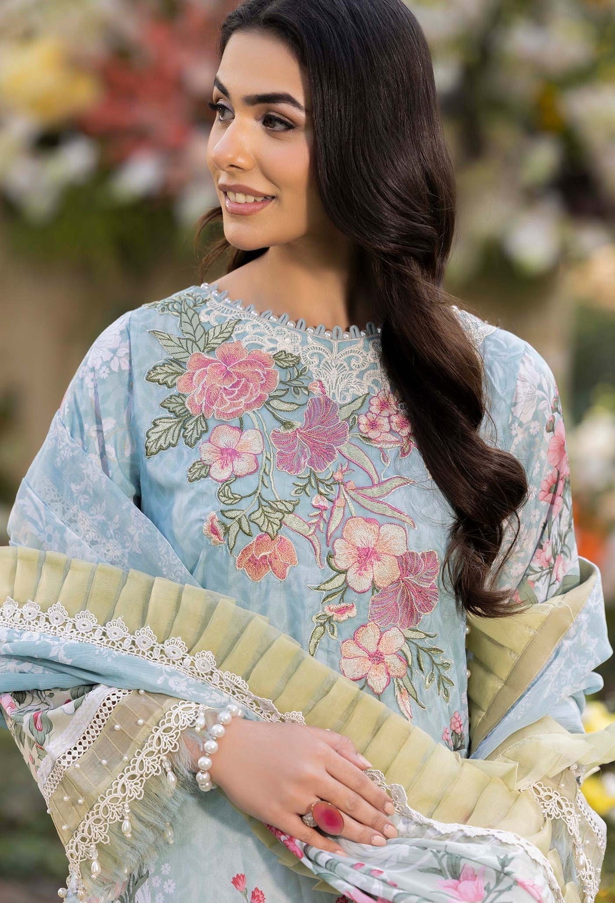 Adans Libas | Morzine Lawn 25 | MORZINE 07006 - Designer Dress with Intricate embroidery and embellishments. Shop elegent wedding dress at Maria Faisal.
