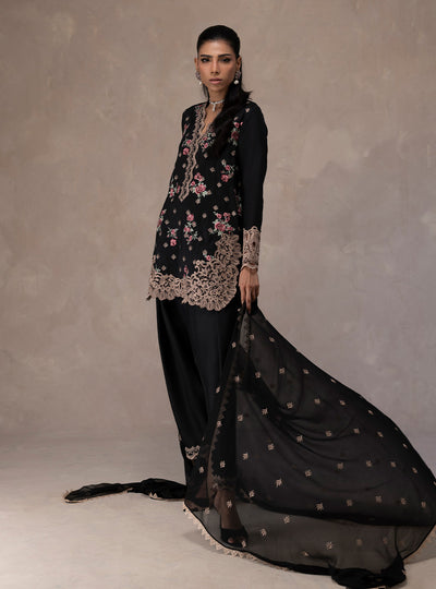 Zainab Chottani | Eid Edit 26 | Midnight Rose - Luxury Dress - available at Maria Faisal in UK and USA.