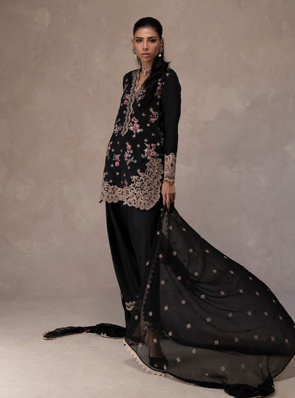 Zainab Chottani | Eid Edit 26 | Midnight Rose - Dress - available at Maria Faisal in UK and USA.