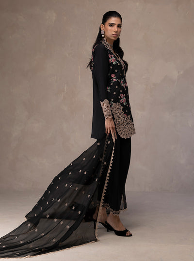 Zainab Chottani | Eid Edit 26 | Midnight Rose - Luxury Dress - available at Maria Faisal in UK and USA.