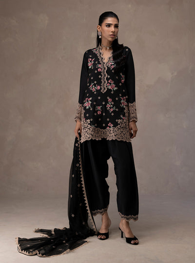 Zainab Chottani | Eid Edit 26 | Midnight Rose - Luxury Dress - available at Maria Faisal in UK and USA.