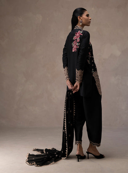 Zainab Chottani | Eid Edit 26 | Midnight Rose - Dress - available at Maria Faisal in UK and USA.