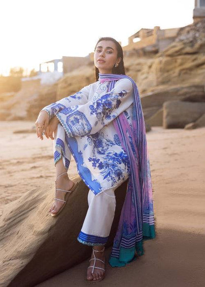 Sadaf Fawad Khan | Siraa Lawn 25 | Blue Pottery by Maria Faisal - Registered Vendor of : Sadaf Fawad Khan - type : Ladies Clothes - 100% original wedding dresses
