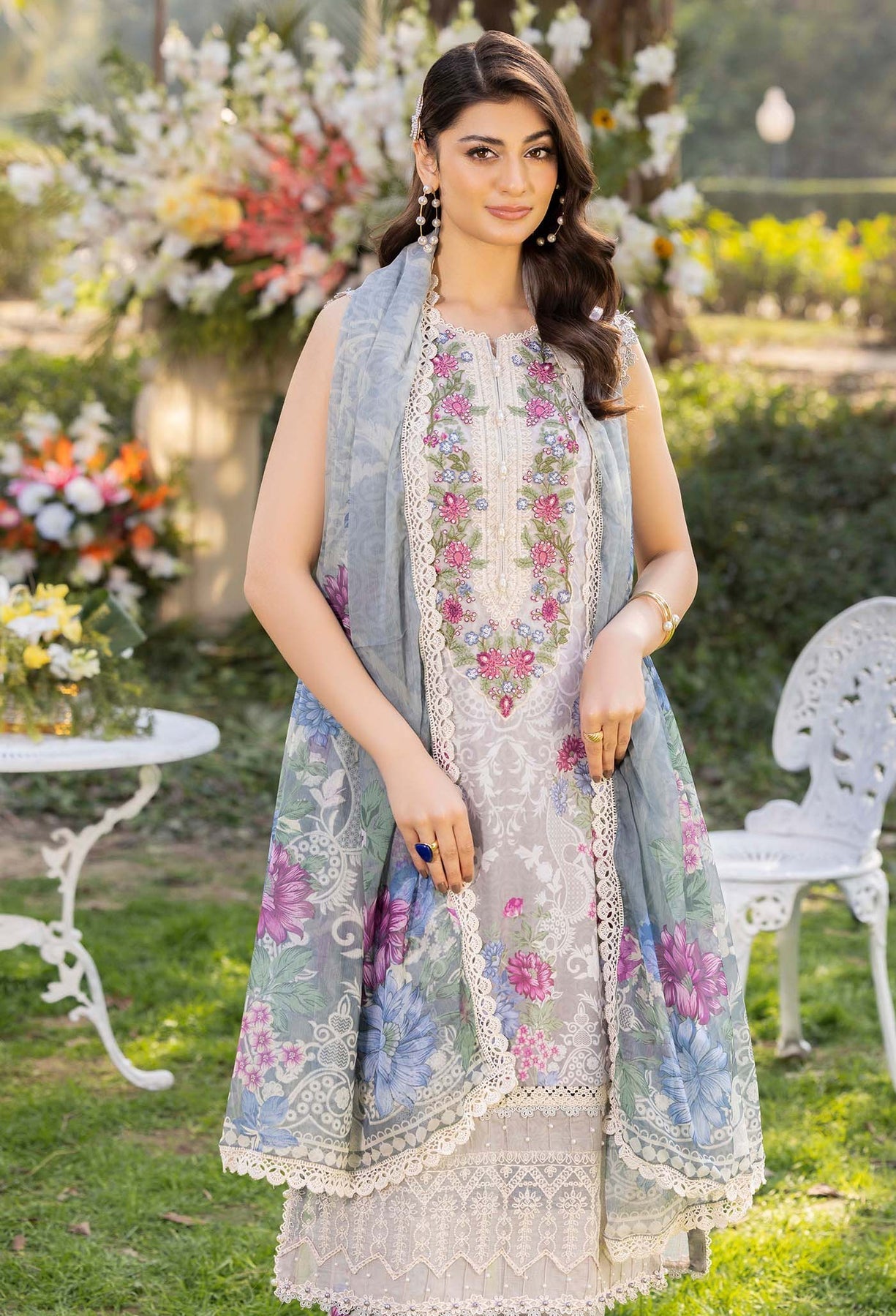 Adans Libas | Morzine Lawn 25 | MORZINE 07008 - Designer Dress with Intricate embroidery and embellishments. Shop elegent wedding dress at Maria Faisal.