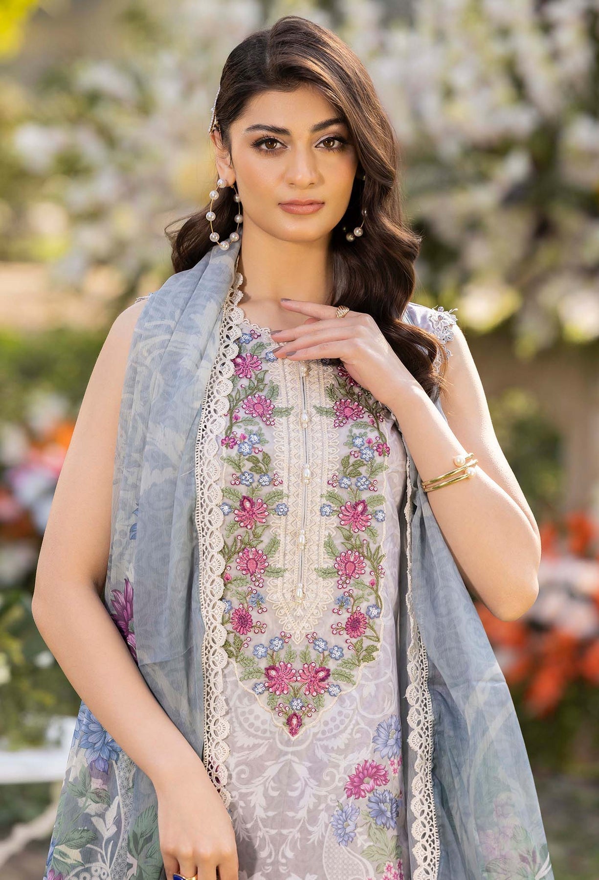 Adans Libas | Morzine Lawn 25 | MORZINE 07008 - Designer Dress with Intricate embroidery and embellishments. Shop elegent wedding dress at Maria Faisal.