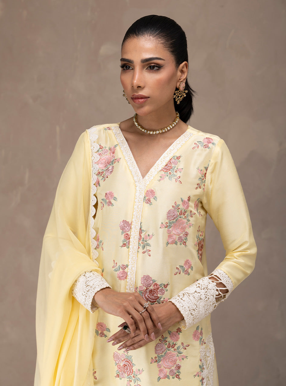 Zainab Chottani | Eid Edit 26 | Butter Bloom - Dress - available at Maria Faisal in UK and USA.