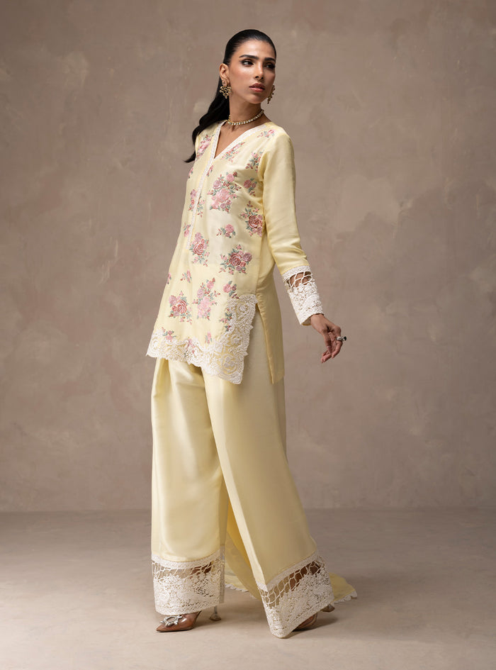 Zainab Chottani | Eid Edit 26 | Butter Yellow Bloom - Luxury Dress - available at Maria Faisal in UK and USA.