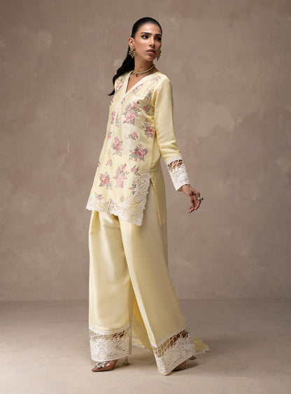 Zainab Chottani | Eid Edit 26 | Butter Yellow Bloom - Luxury Dress - available at Maria Faisal in UK and USA.