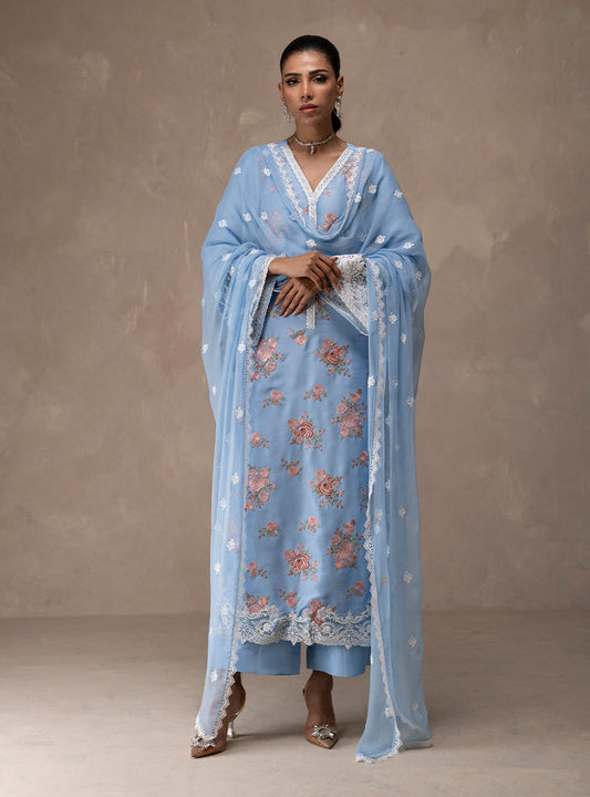 Zainab Chottani | Eid Edit 26 | Ice Flora - Luxury Dress - available at Maria Faisal in UK and USA.