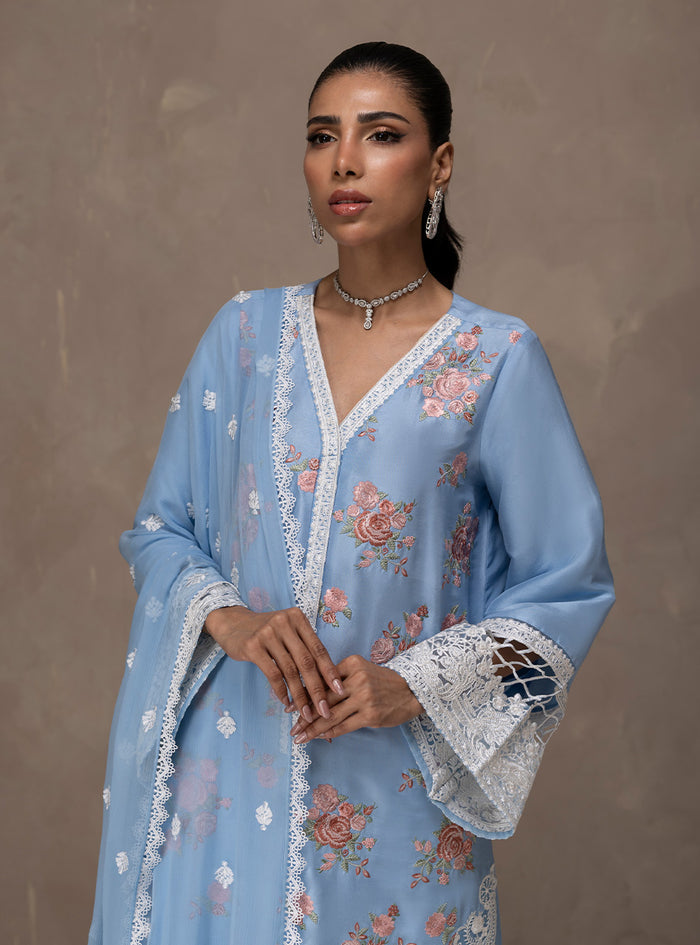 Zainab Chottani | Eid Edit 26 | Ice Flora - Luxury Dress - available at Maria Faisal in UK and USA.