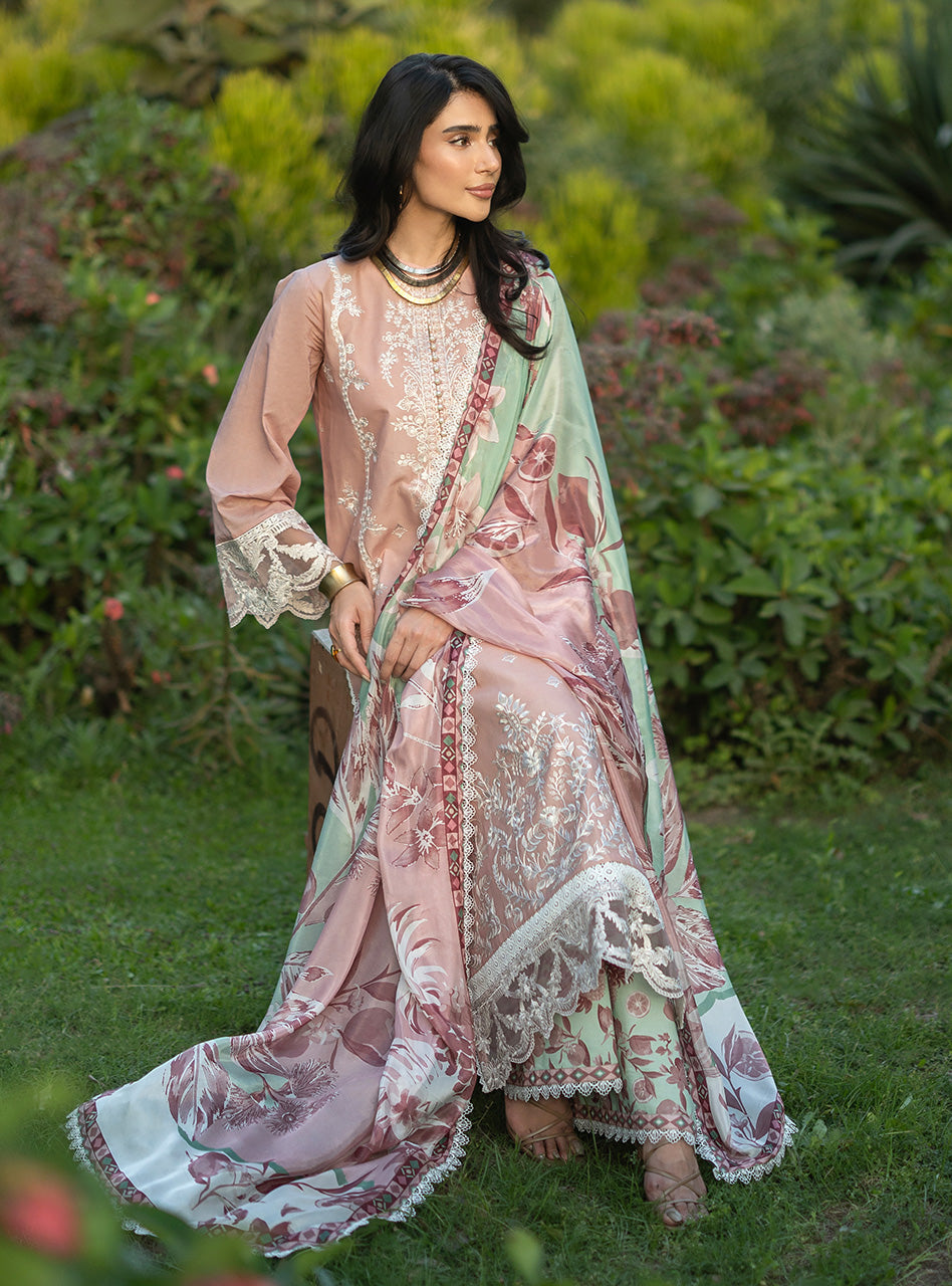 Zainab Chottani | Luxe Lawn 26 | Esme - 02 - Luxury Dress - available at Maria Faisal in UK and USA.