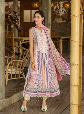 Roheenaz | Ethereal Bloom Lawn 25 | Eloria by Maria Faisal - Registered Vendor of : Roheenaz - type : Ladies Clothes - 100% original wedding dresses