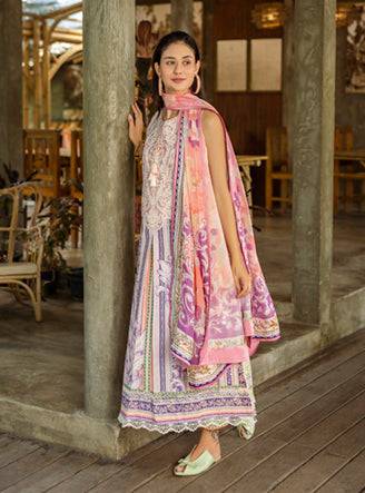 Roheenaz | Ethereal Bloom Lawn 25 | Eloria by Maria Faisal - Registered Vendor of : Roheenaz - type : Ladies Clothes - 100% original wedding dresses