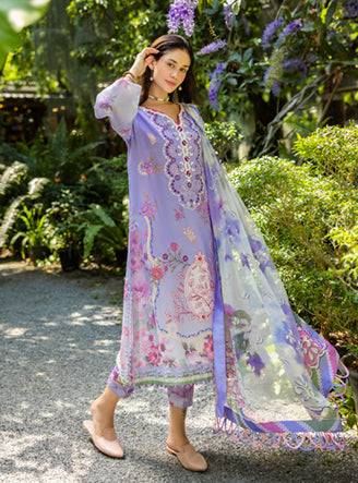 Roheenaz | Ethereal Bloom Lawn 25 | Meliora by Maria Faisal - Registered Vendor of : Roheenaz - type : Ladies Clothes - 100% original wedding dresses