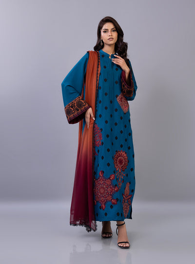 Zainab Chottani | Ramadan Edit 26 | Ember Azure - Luxury Dress - available at Maria Faisal in UK and USA.