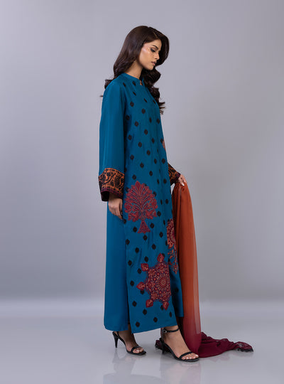 Zainab Chottani | Ramadan Edit 26 | Ember Azure - Luxury Dress - available at Maria Faisal in UK and USA.
