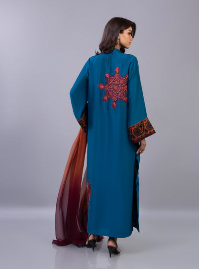 Zainab Chottani | Ramadan Edit 26 | Ember Azure - Luxury Dress - available at Maria Faisal in UK and USA.