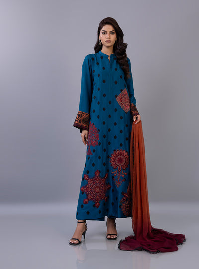 Zainab Chottani | Ramadan Edit 26 | Ember Azure - Luxury Dress - available at Maria Faisal in UK and USA.