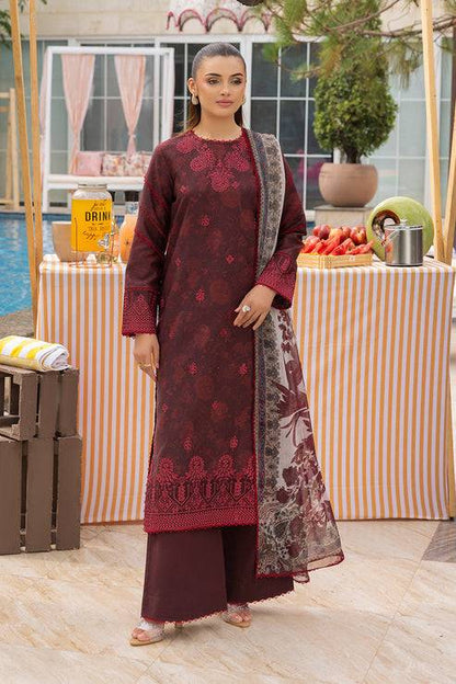 Saad Shaikh | Lawn 25 | Mehroon - Twilight Flora by Maria Faisal - Registered Vendor of : Saad Shaikh - type : Ladies Clothes - 100% original wedding dresses
