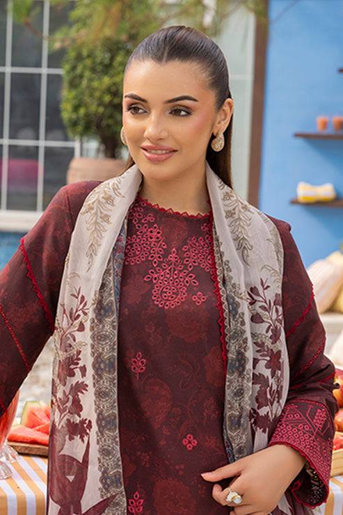 Saad Shaikh | Lawn 25 | Mehroon - Twilight Flora by Maria Faisal - Registered Vendor of : Saad Shaikh - type : Ladies Clothes - 100% original wedding dresses