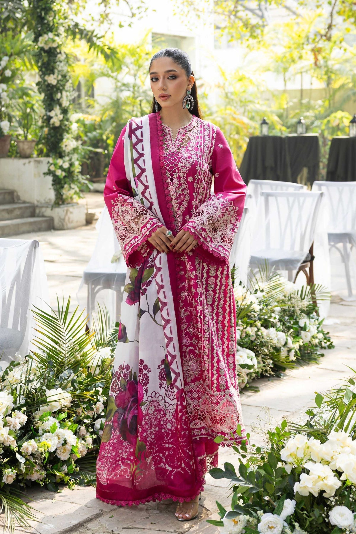 Akbar Aslam | Elaria RTW Lawn 26 | Evania - Luxury Dress - available at Maria Faisal in UK and USA.
