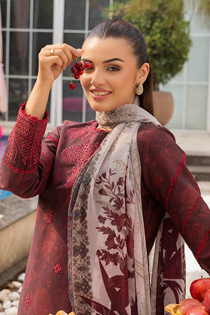 Saad Shaikh | Lawn 25 | Mehroon - Twilight Flora by Maria Faisal - Registered Vendor of : Saad Shaikh - type : Ladies Clothes - 100% original wedding dresses