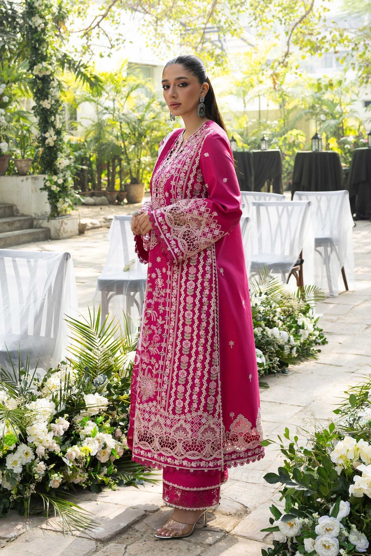 Akbar Aslam | Elaria RTW Lawn 26 | Evania - Luxury Dress - available at Maria Faisal in UK and USA.