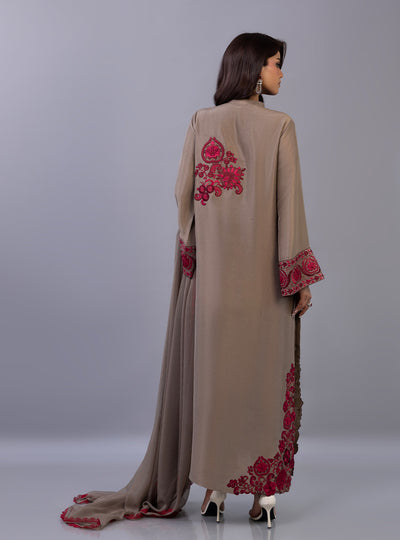 Zainab Chottani | Ramadan Edit 26 | Taupe Royale - Luxury Dress - available at Maria Faisal in UK and USA.