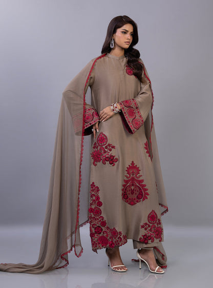Zainab Chottani | Ramadan Edit 26 | Taupe Royale - Luxury Dress - available at Maria Faisal in UK and USA.