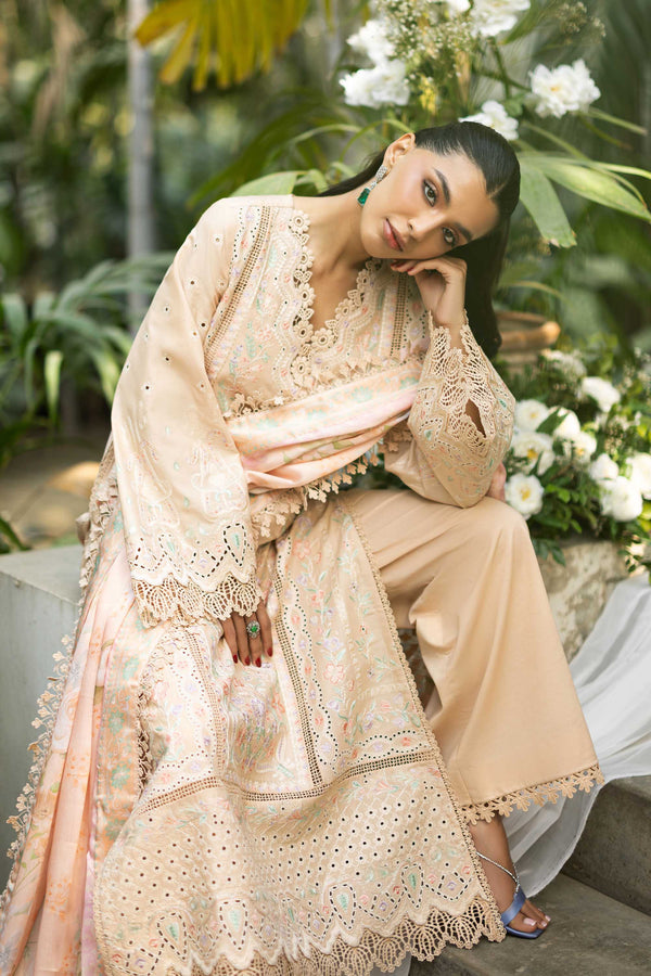 Akbar Aslam | Elaria RTW Lawn 26 | Odette - Luxury Dress - available at Maria Faisal in UK and USA.