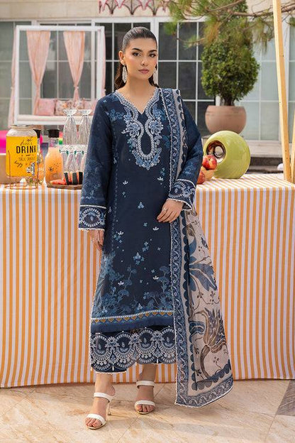 Saad Shaikh | Lawn 25 | Navy Blue - Blue Mirage by Maria Faisal - Registered Vendor of : Saad Shaikh - type : Ladies Clothes - 100% original wedding dresses
