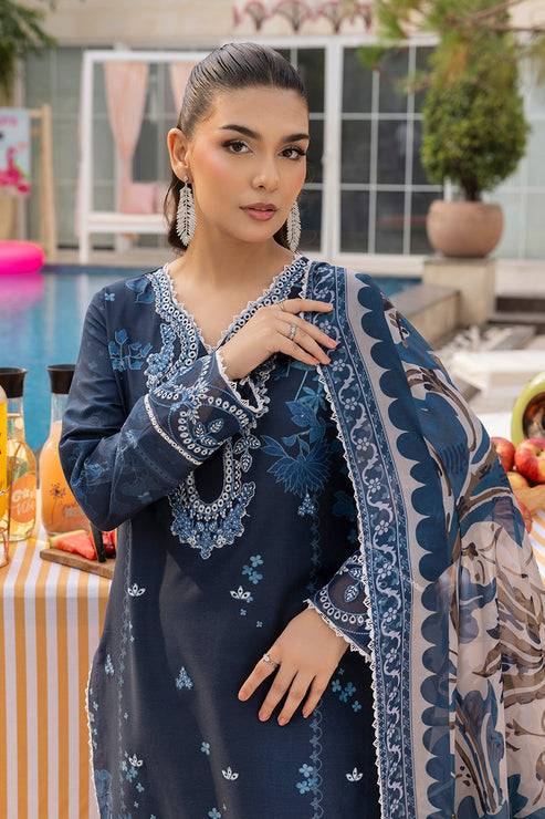 Saad Shaikh | Lawn 25 | Navy Blue - Blue Mirage by Maria Faisal - Registered Vendor of : Saad Shaikh - type : Ladies Clothes - 100% original wedding dresses