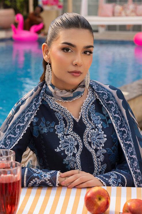 Saad Shaikh | Lawn 25 | Navy Blue - Blue Mirage by Maria Faisal - Registered Vendor of : Saad Shaikh - type : Ladies Clothes - 100% original wedding dresses