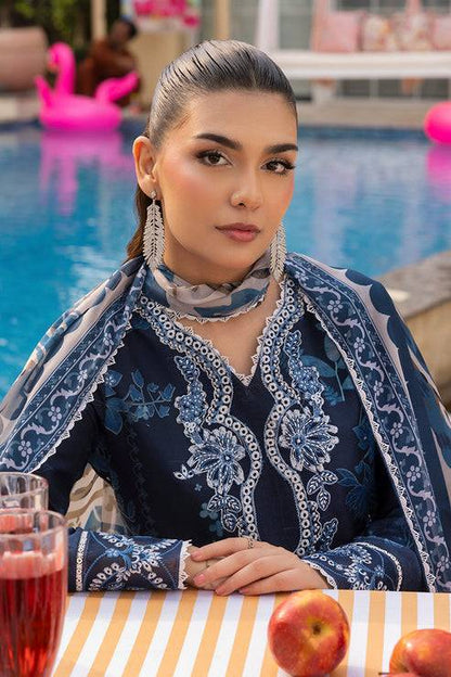 Saad Shaikh | Lawn 25 | Navy Blue - Blue Mirage by Maria Faisal - Registered Vendor of : Saad Shaikh - type : Ladies Clothes - 100% original wedding dresses