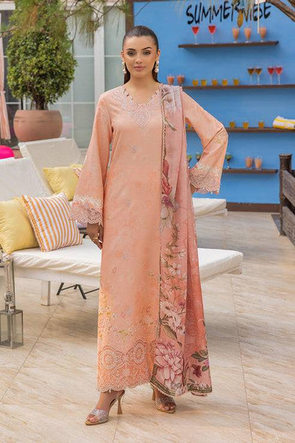 Saad Shaikh | Lawn 25 | Peach - Flayme by Maria Faisal - Registered Vendor of : Saad Shaikh - type : Ladies Clothes - 100% original wedding dresses