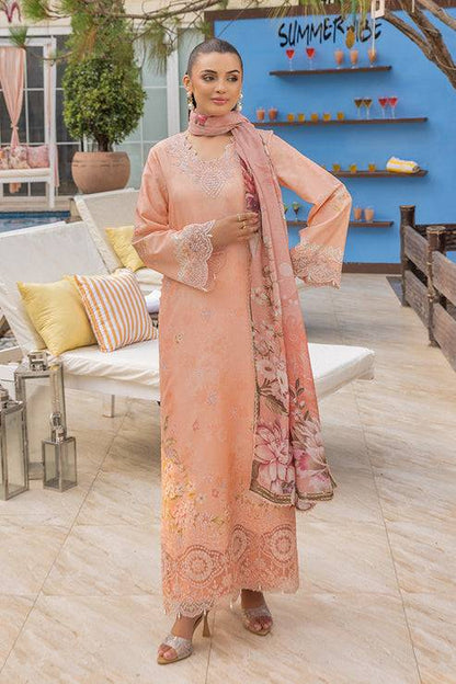 Saad Shaikh | Lawn 25 | Peach - Flayme by Maria Faisal - Registered Vendor of : Saad Shaikh - type : Ladies Clothes - 100% original wedding dresses