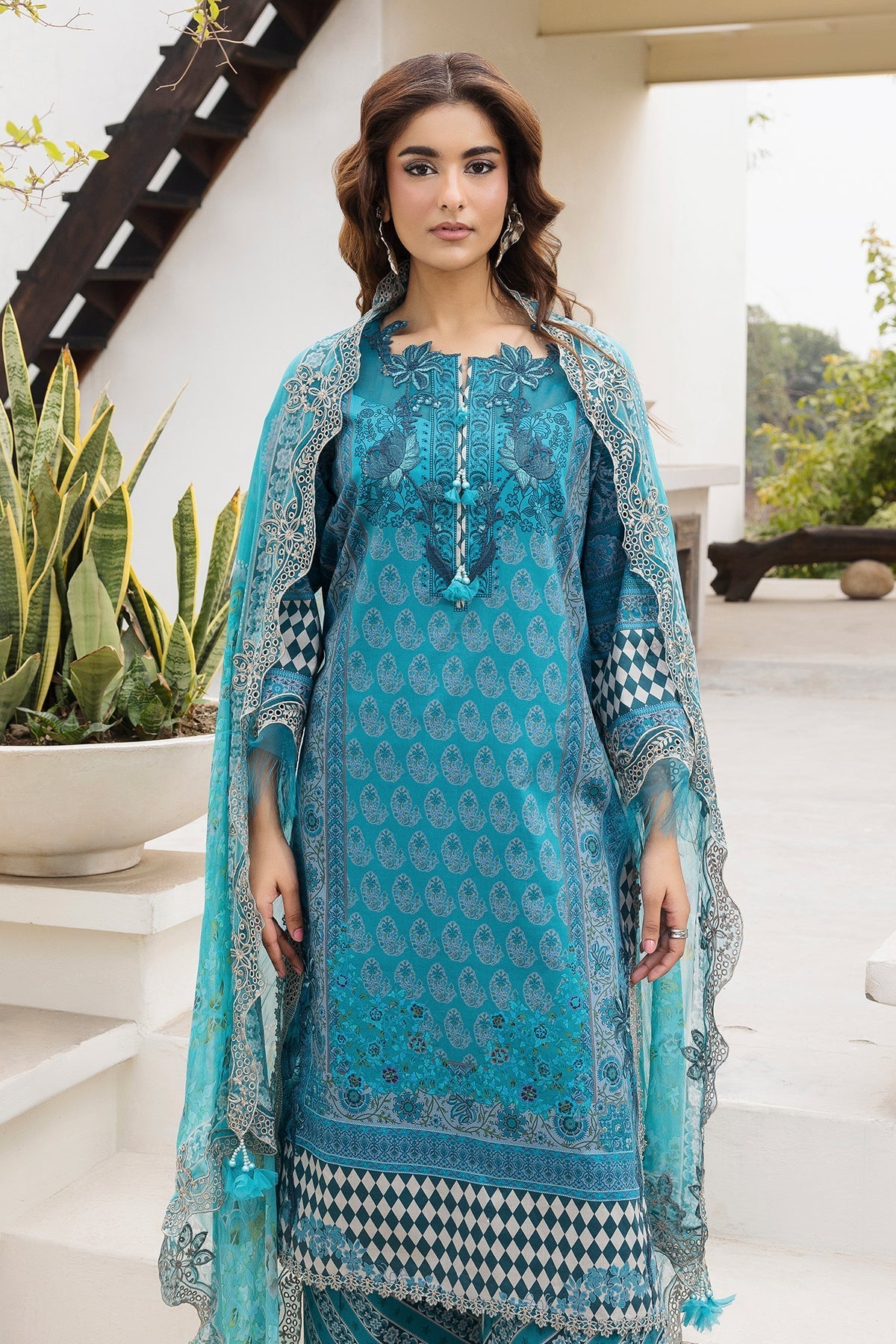Charizma | Combination Lawn | CC6-24 - Luxury Dress - available at Maria Faisal in UK and USA.