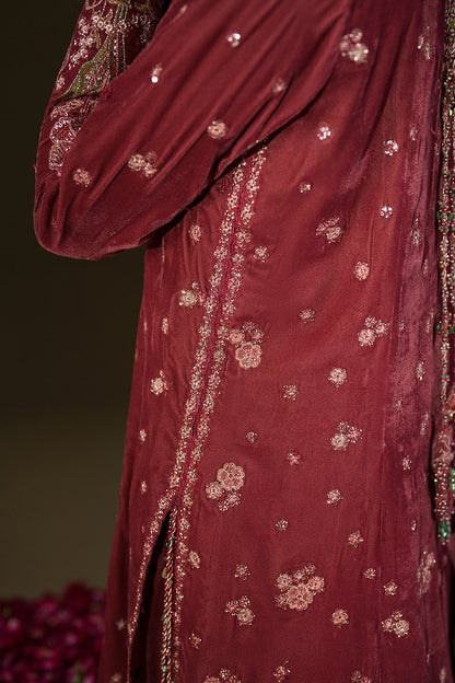 Iznik | Velvet 25 | IV-75 Embroidered Velvet - Formal Dress - available at Maria Faisal in UK and USA.