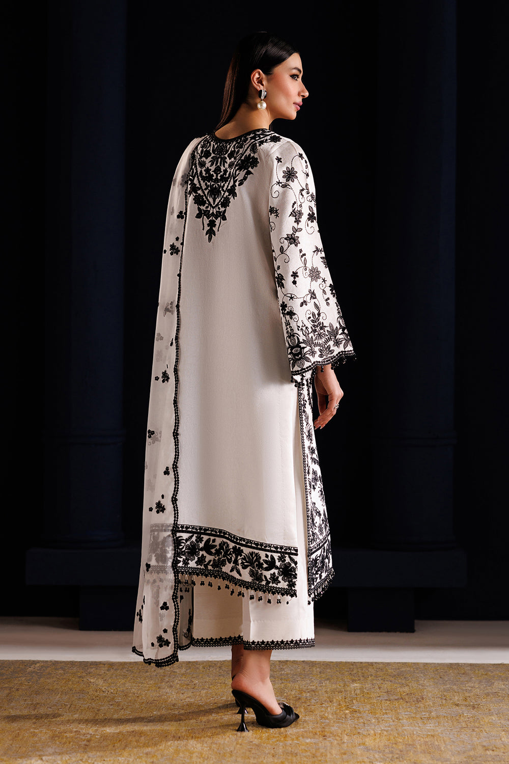 Baroque | Formals Collection | EMBROIDERED JACQUARD SILK UF-4442 - Formal Dress - available at Maria Faisal in UK and USA.