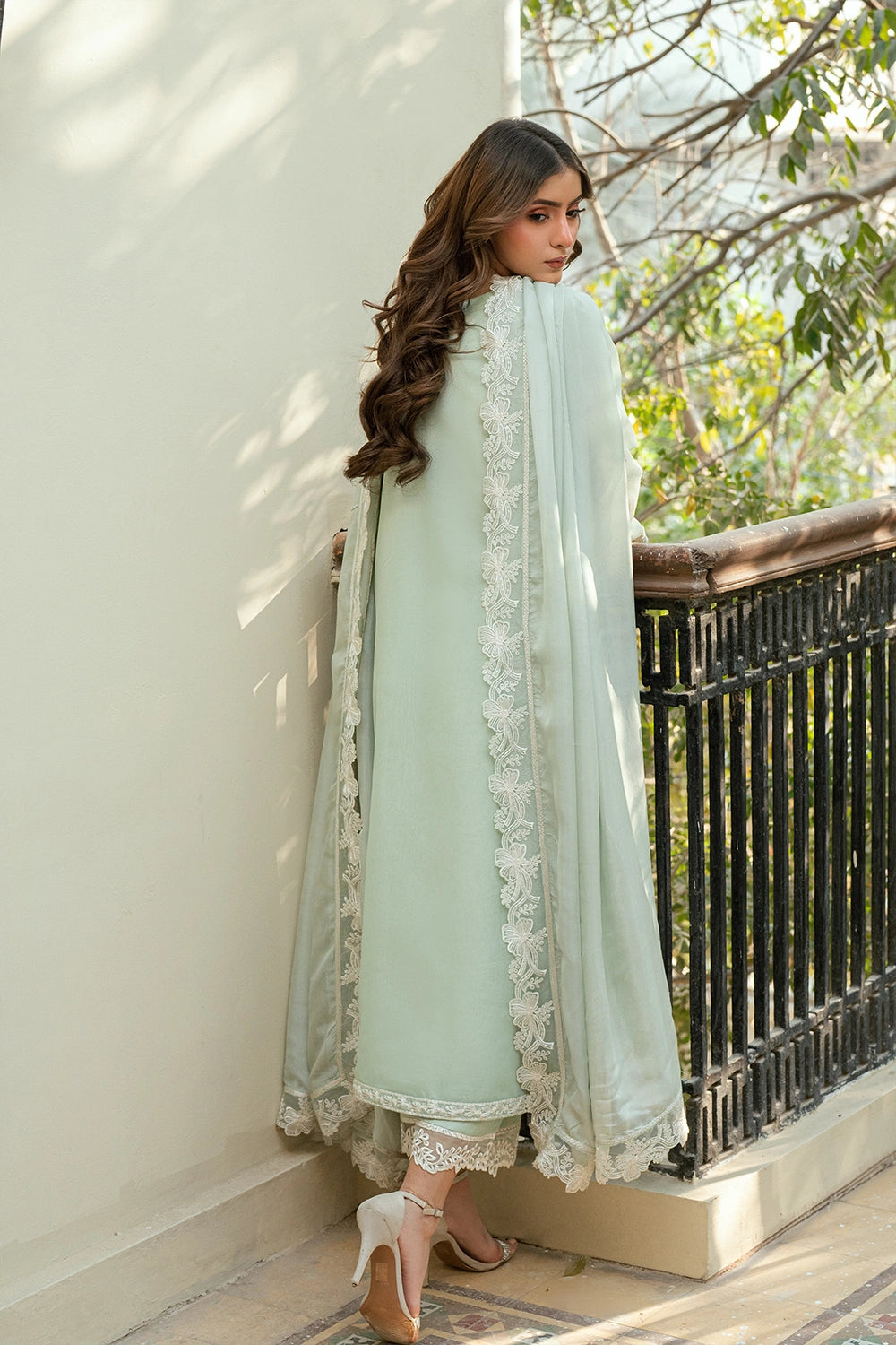 Azure | Vogue Formals | Pearl Drop - Formal Dress - available at Maria Faisal in UK and USA.