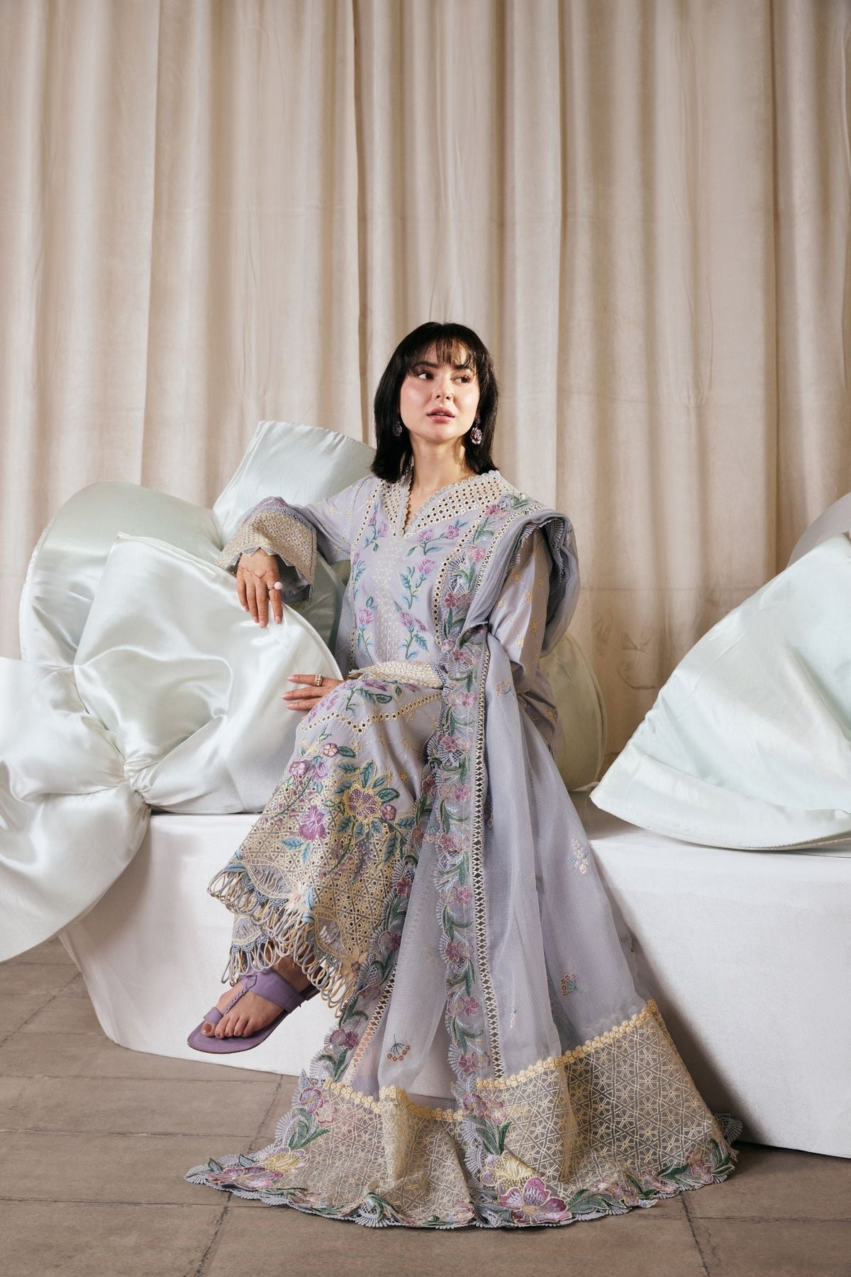 Maryam Hussain | Luxury Lawn 26 Vol 2 | Pari - Luxury Dress - available at Maria Faisal in UK and USA.