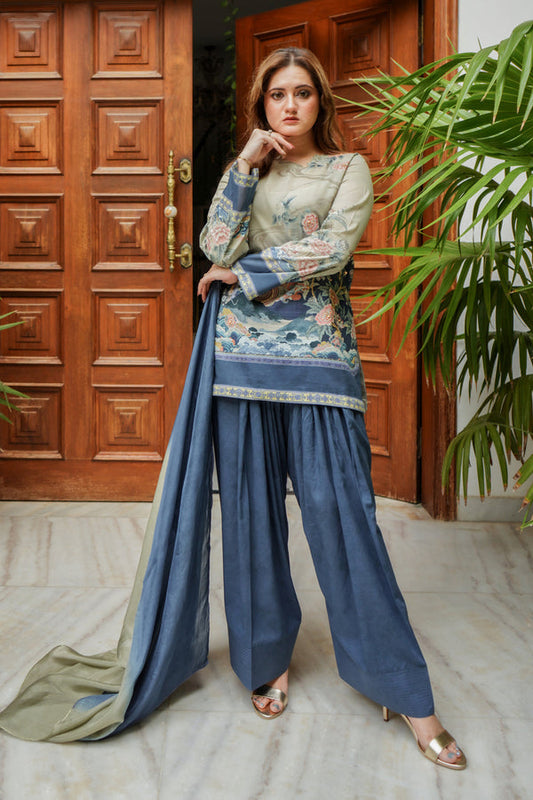 Shamaeel Ansari | Nazaakat Pret | Azure Whisper - Formal Dress - available at Maria Faisal in UK and USA.
