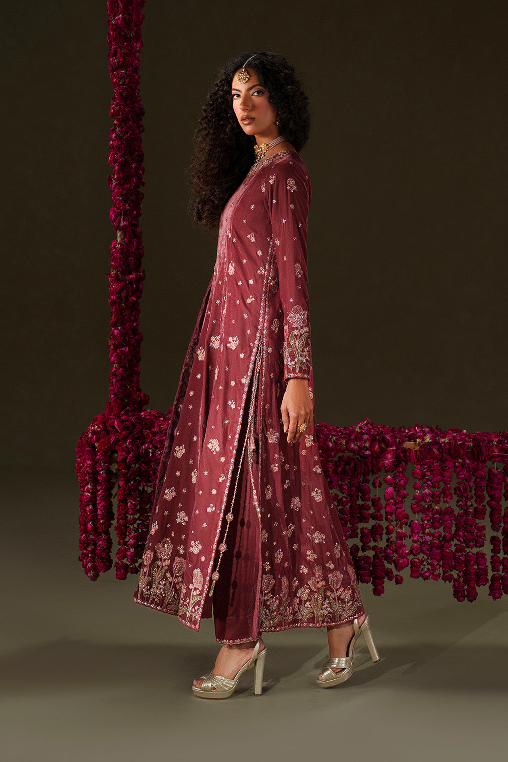 Iznik | Velvet 25 | IV-75 Embroidered Velvet - Formal Dress - available at Maria Faisal in UK and USA.