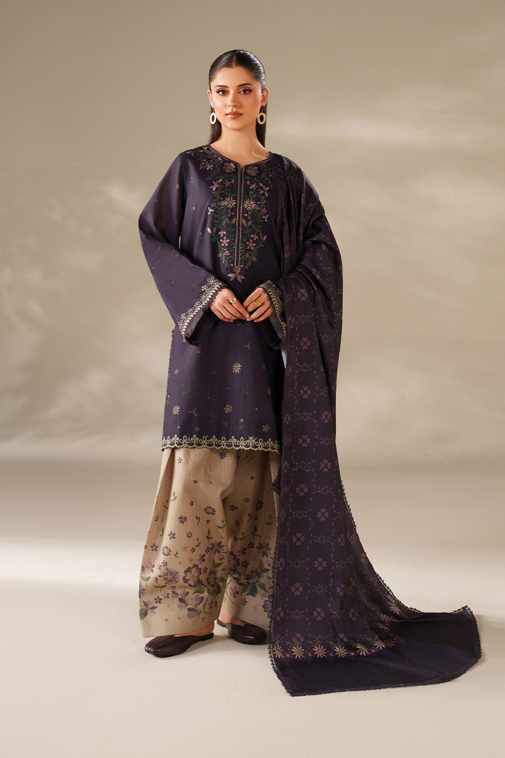 Iznik | Winter Chapter 25 | UE-568 Printed Khaddar - Casual Dress - available at Maria Faisal in UK and USA.